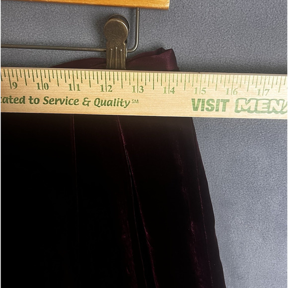 VTG Ann Taylor Loft Velvet Pants Size 12 Burgundy Wide Leg Evening Holiday 90s - Picture 6 of 10